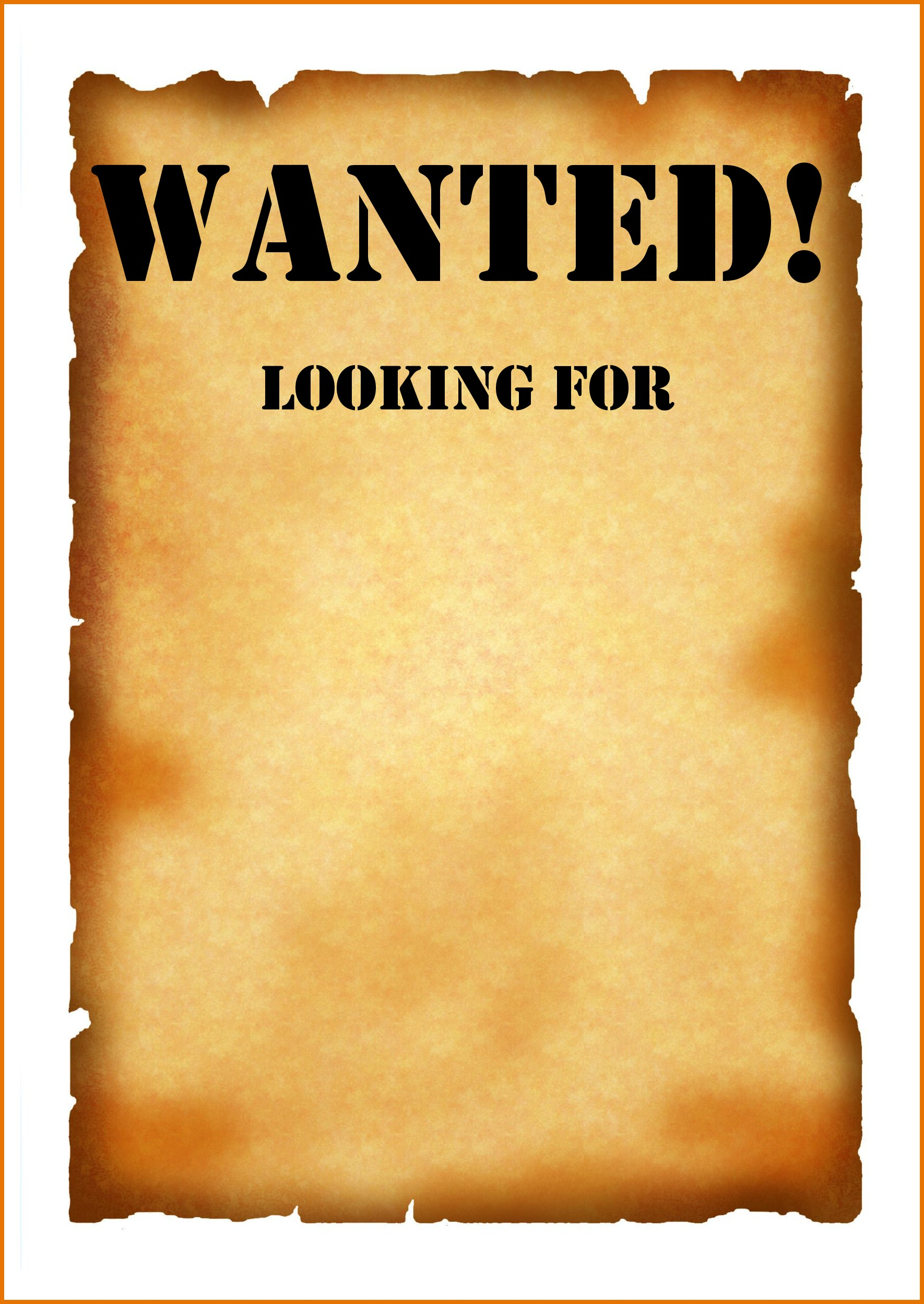 Wanted Poster Printable