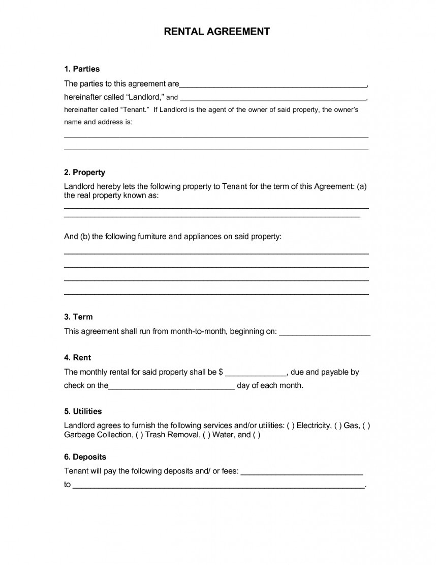 005 Template Ideas Free Rental Lease Agreement Form Pdf 693886 - Free Printable Vehicle Lease Agreement
