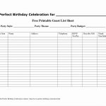 012 Template Ideas Birthday Guest List Sensational Party Pdf Excel   Free Printable Birthday Guest List