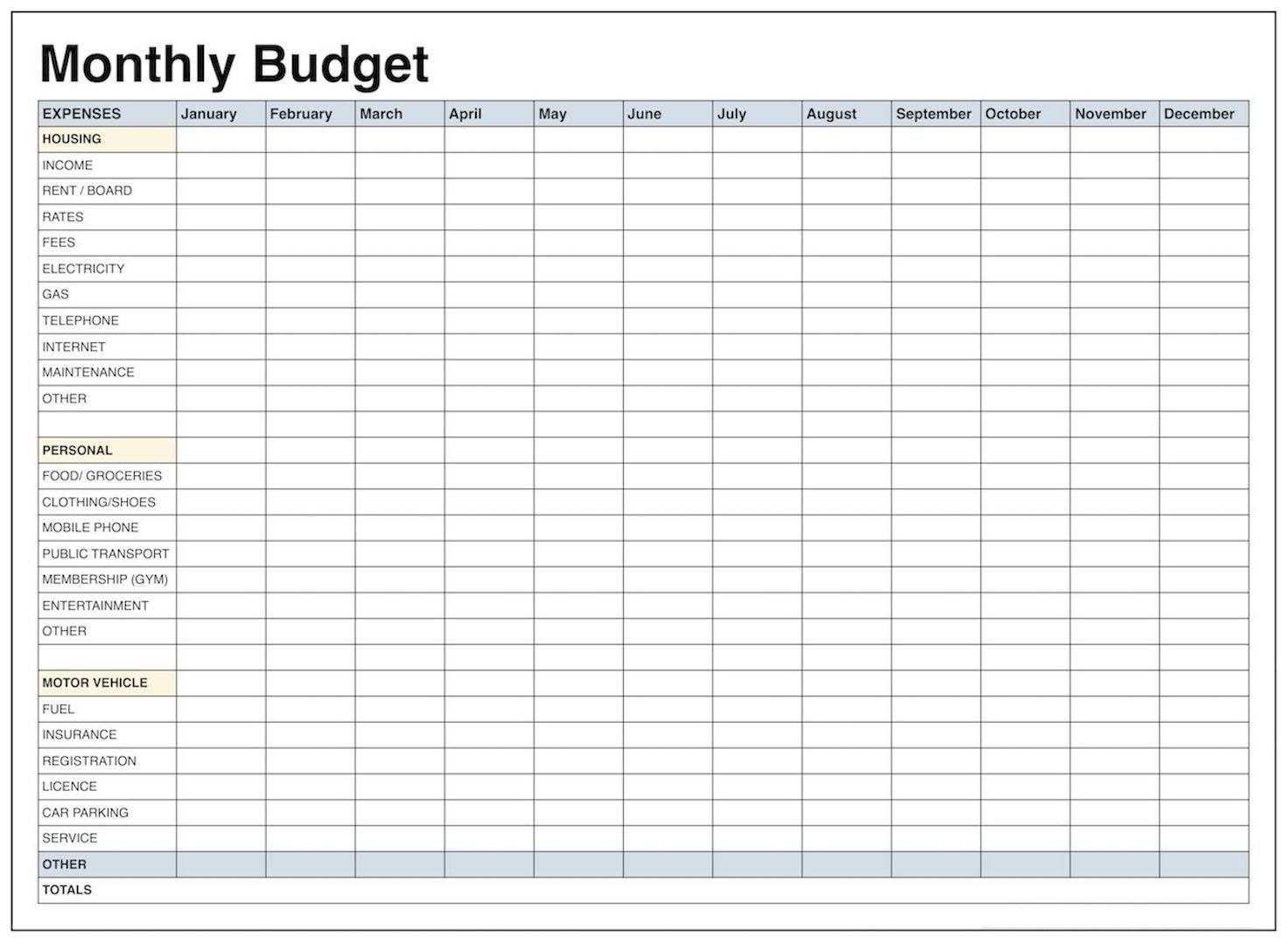 020 Template Ideas Monthly Budget Beautiful Planner Pinterest Excel - Free Printable Monthly Budget