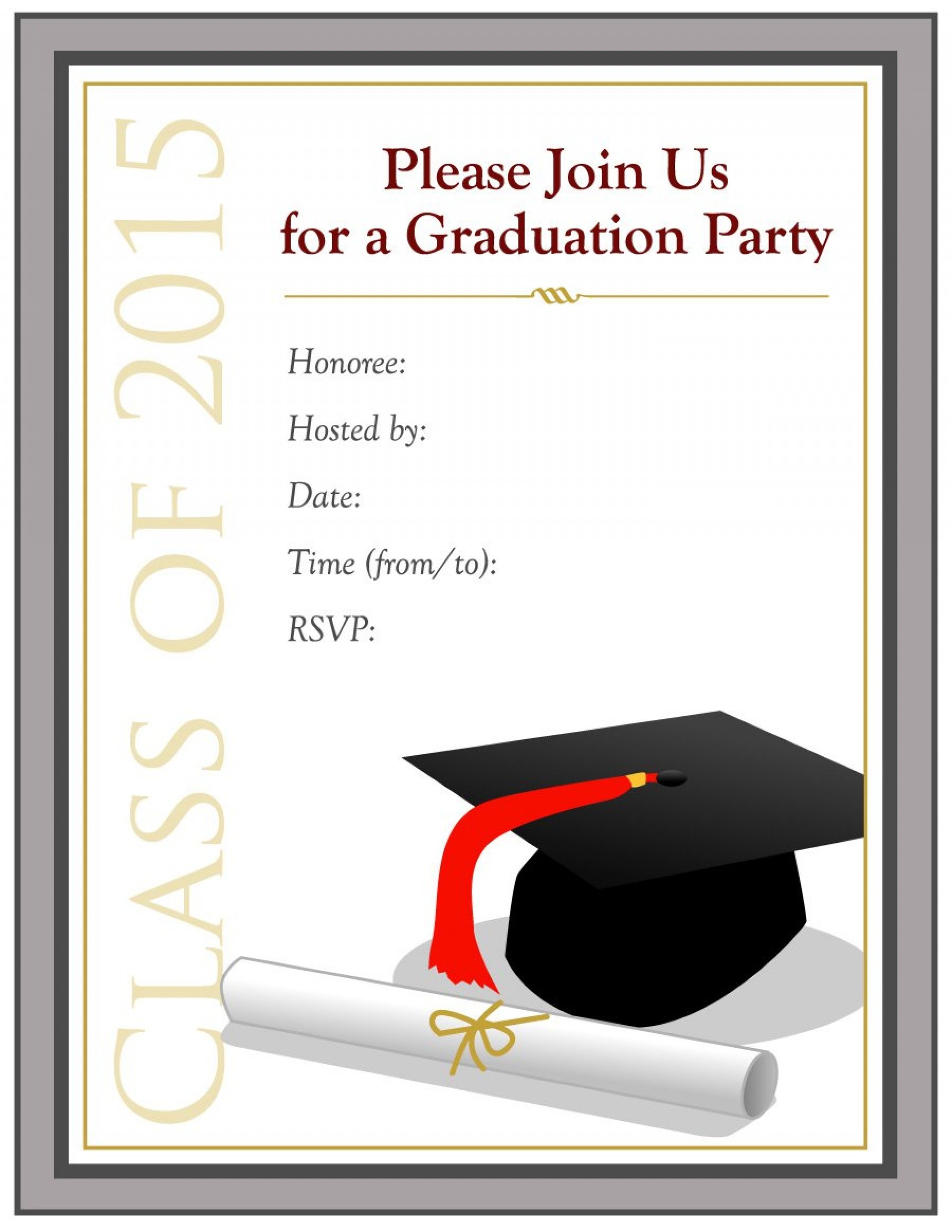 024 Template Ideas Free Printable Graduation Announcement Invitation - Free Printable Graduation Invitation Templates