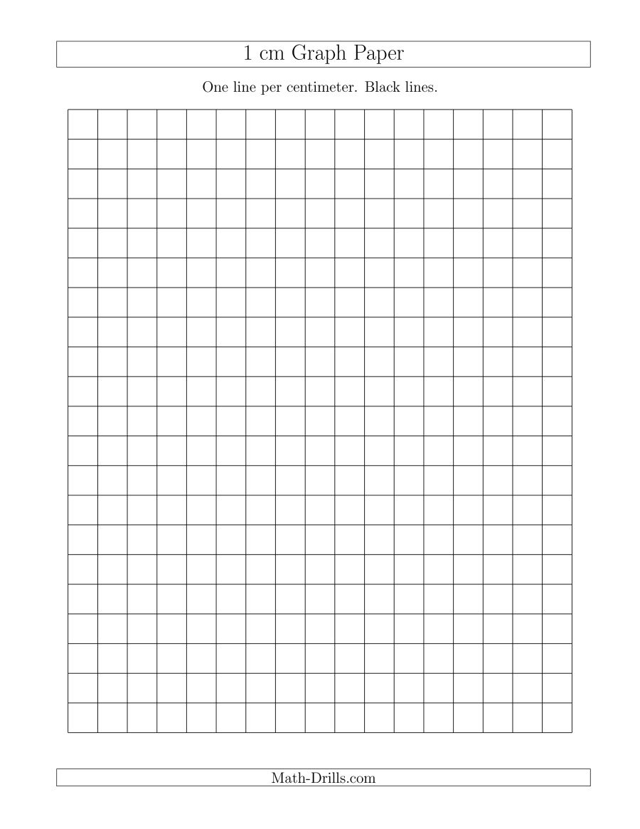 1 Cm Graph Paper With Black Lines (A) - Free Printable Graph Paper For Elementary Students