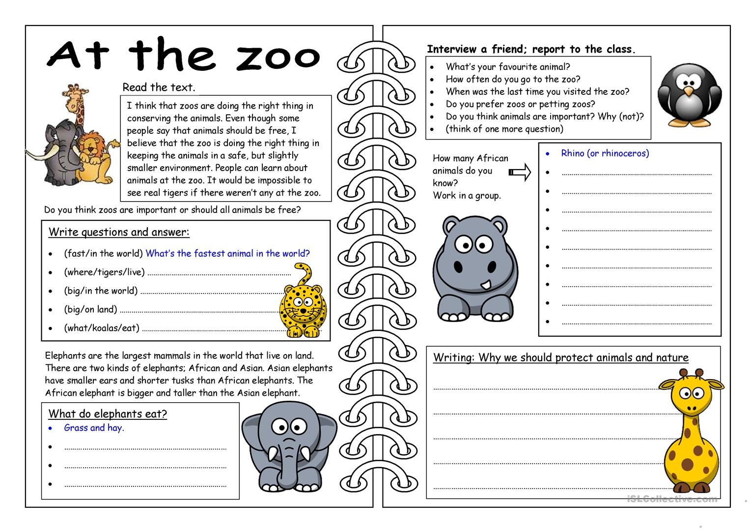 101 Free Esl Zoo Worksheets - Free Printable Zoo Worksheets