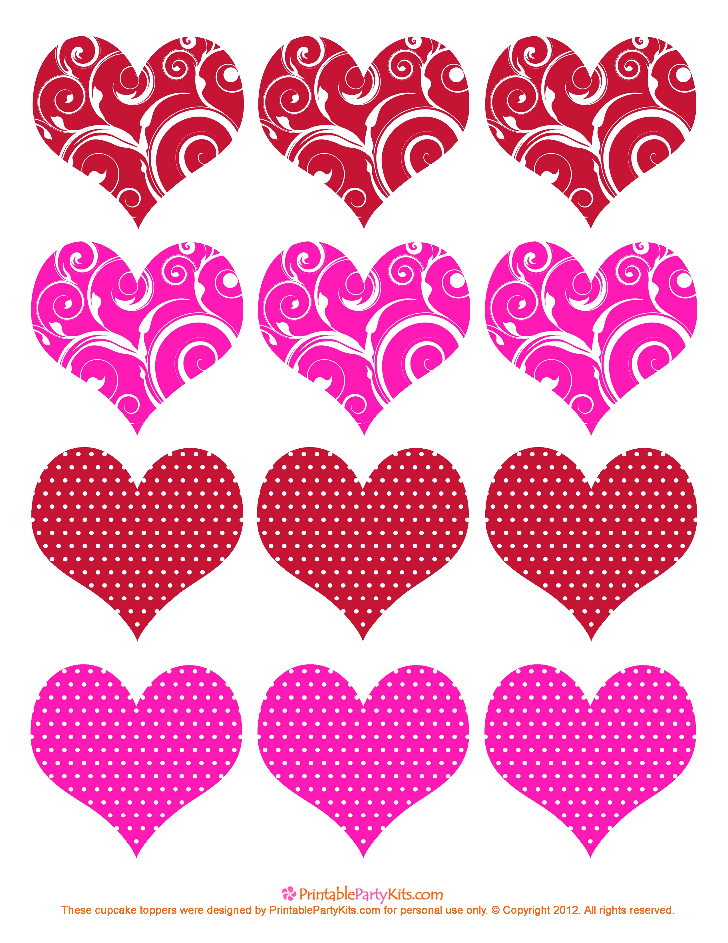 Print Out These 6 Sweet And Free Heart Templates | Paper | Heart - Free ...