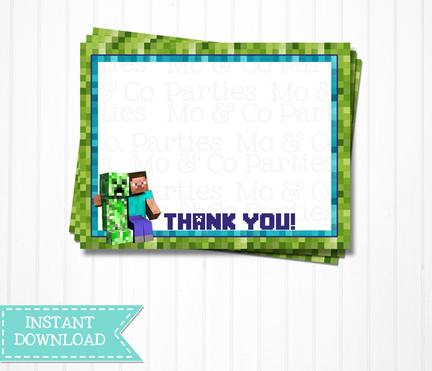 13 Best Photos Of Free Printable Minecraft Thank You - Free - Free Printable Minecraft Thank You Notes