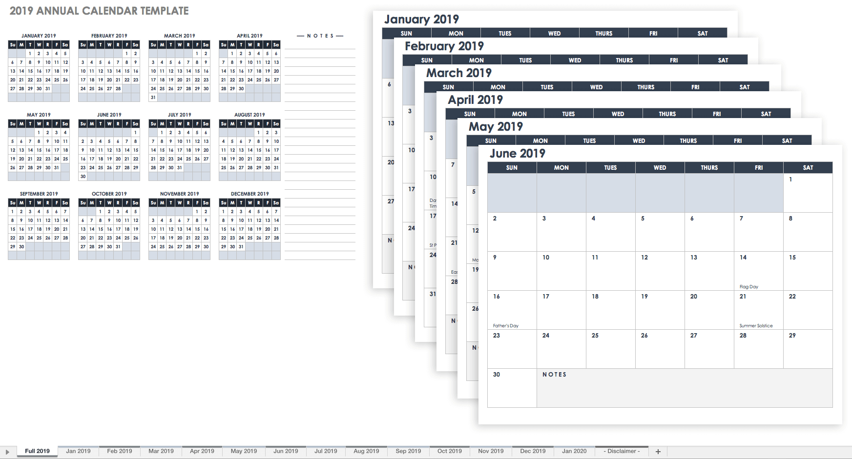 15 Free Monthly Calendar Templates | Smartsheet - Free Printable Data Sheets