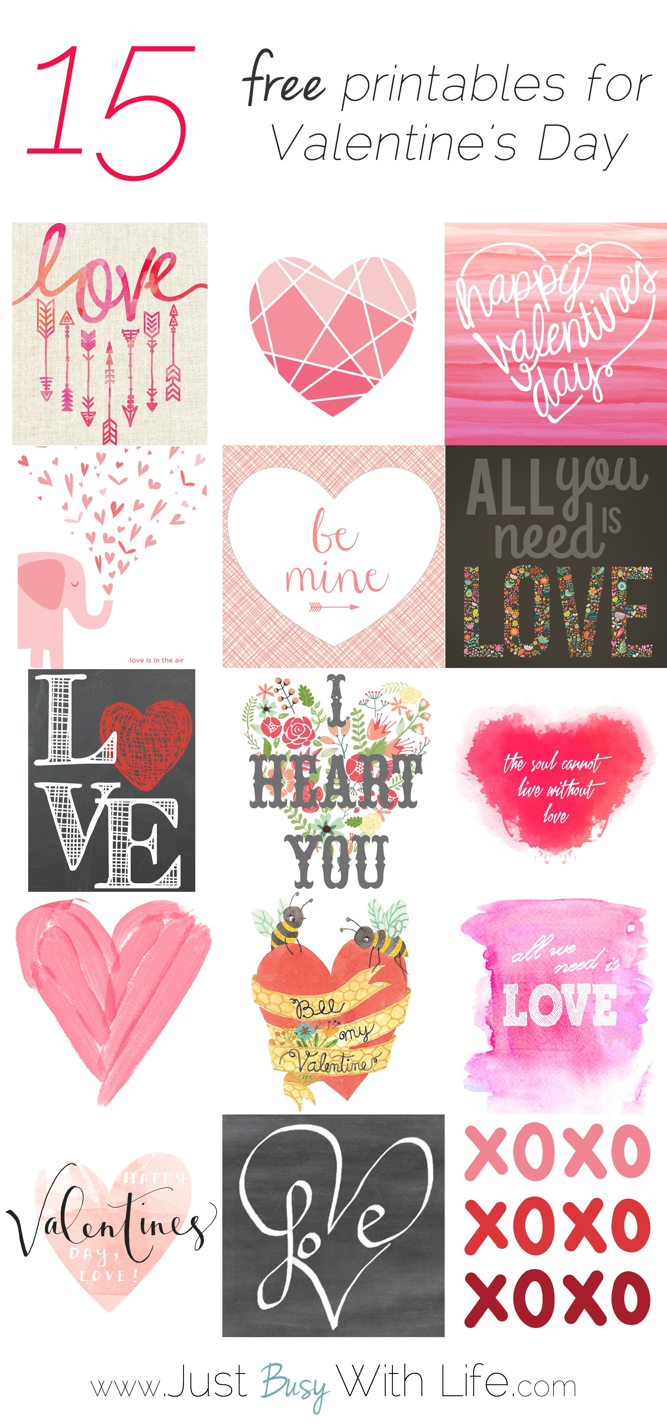 15 Free Valentine&amp;#039;s Day Printables | Just Busy With Life - Free Printable Valentine Decorations
