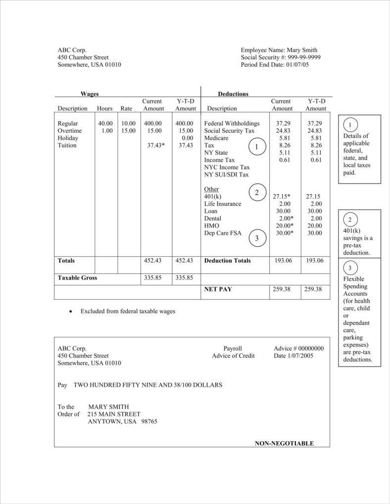 20+ Free Pay Stub Templates - Free Pdf, Doc, Xls Format Download - Free Printable Pay Stubs Online