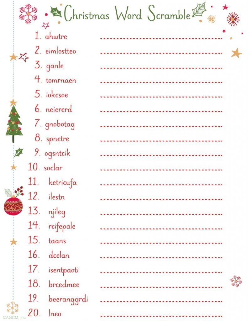 20 Free Printable Christmas Games | Christmas Party Games - Free Printable Christmas Word Games