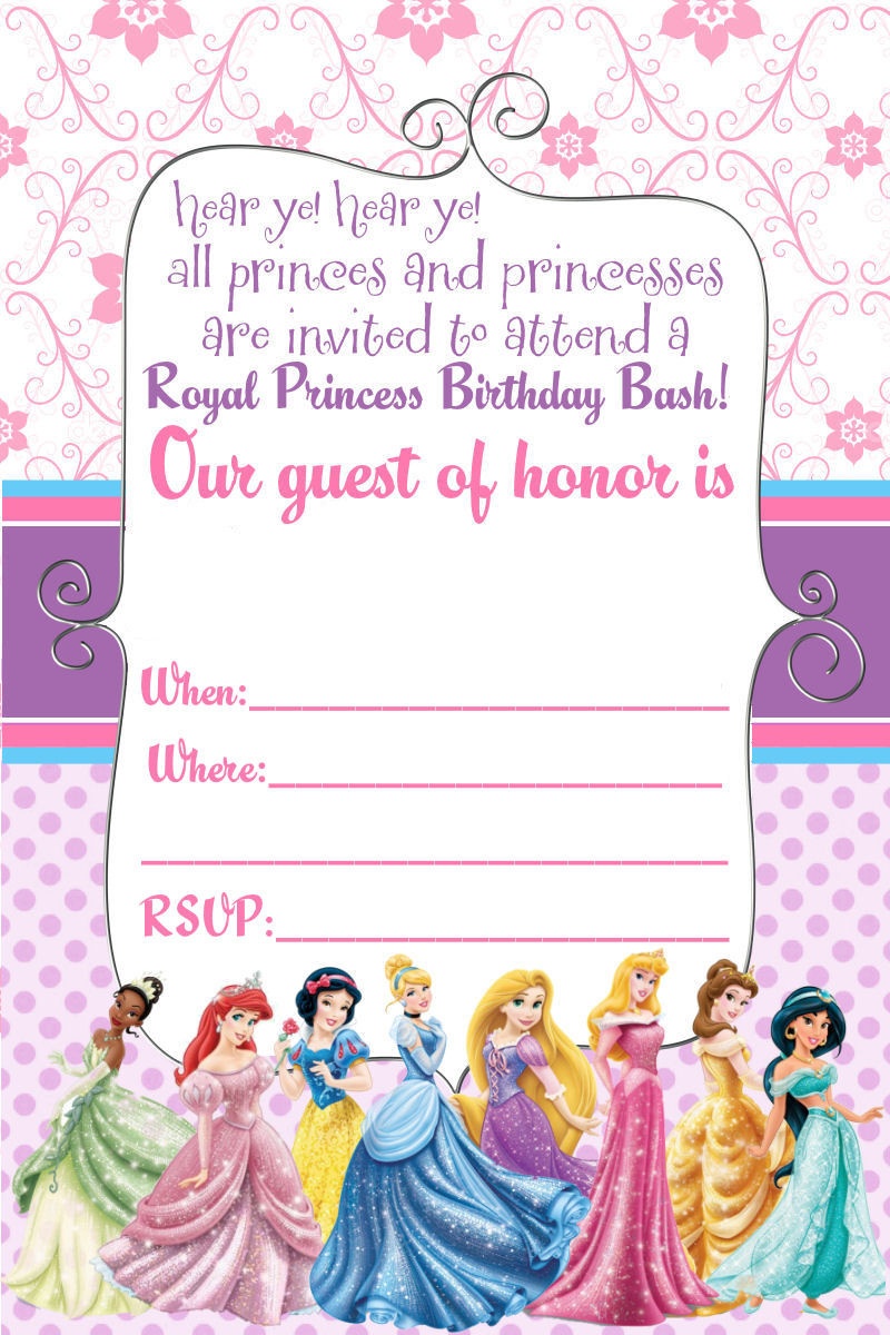 20 Ideas For Disney Princess Birthday Invitations Free Printable - Free Princess Printable Invitations