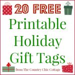 20 Printable Holiday Gift Tags (For Free!!)   The Country Chic Cottage   Free Printable Holiday Labels