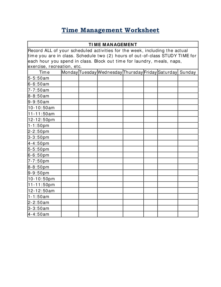 2019 Time Management - Fillable, Printable Pdf &amp;amp; Forms | Handypdf - Time Management Forms Free Printable