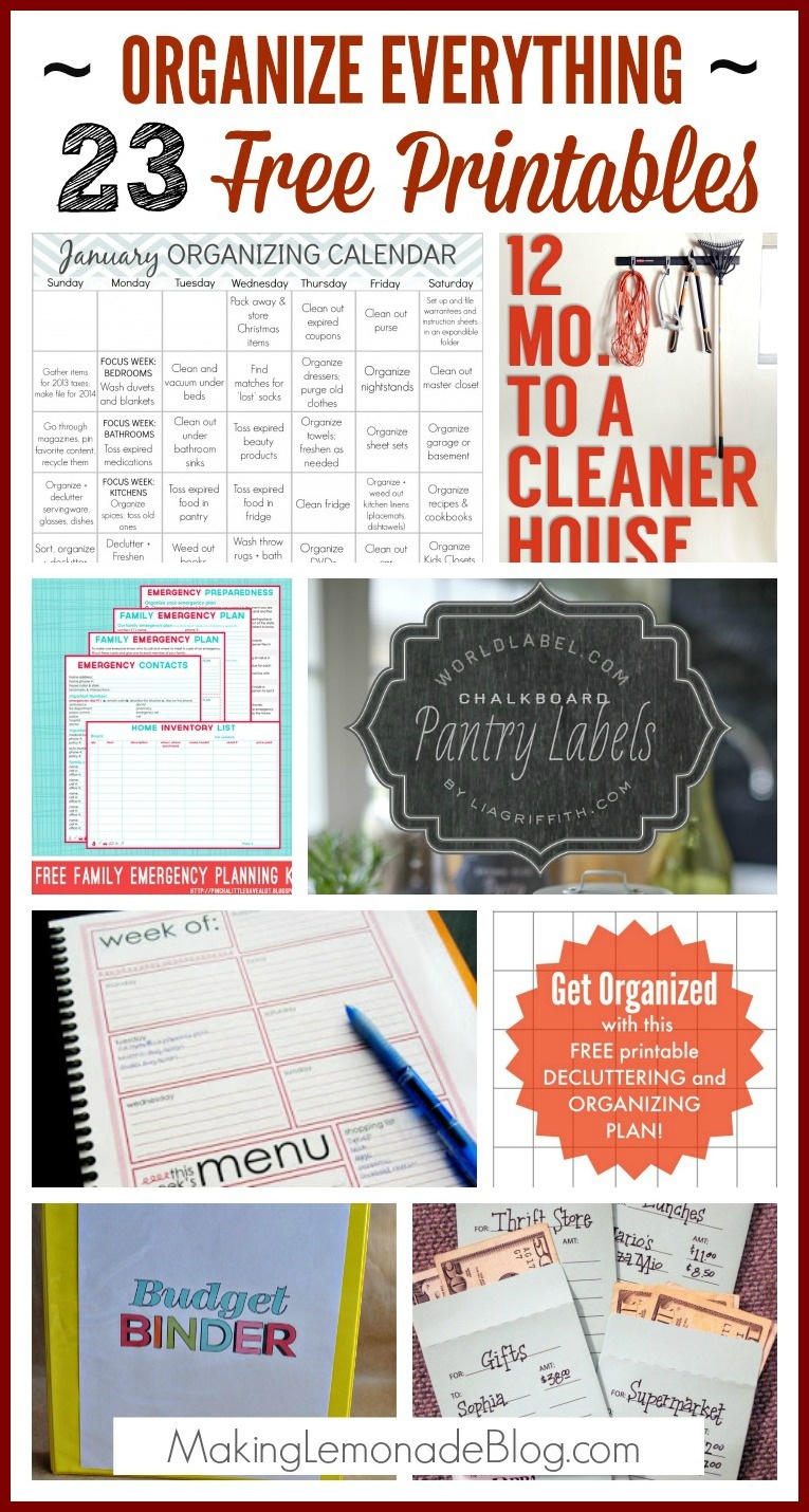 23 Free Printables To Organize Everything | Making Lemonade - Free Printable Home Organizer Notebook