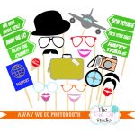 23 Pc * Away We Go Photobooth Props   Digital File | Going Away   Free Printable 70's Photo Booth Props
