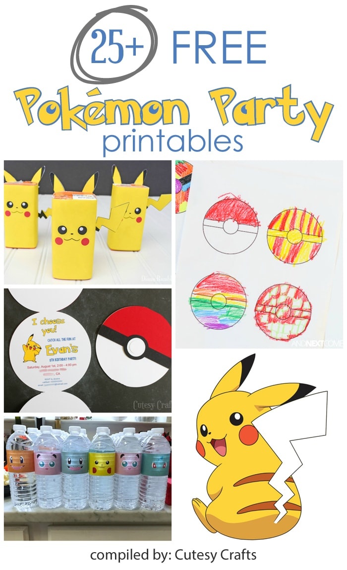25+ Free Pokemon Party Printables - Cutesy Crafts - Pokemon Invitations Printable Free