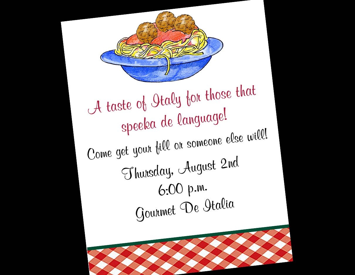 28 Images Of Free Template For Italian Party | Unemeuf - Free Printable Italian Dinner Invitations