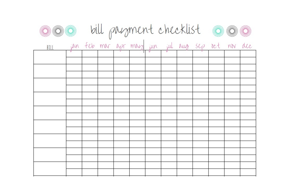 32 Free Bill Pay Checklists And Bill Calendars Pdf Word And Excel Free Printable Bill Pay 6771