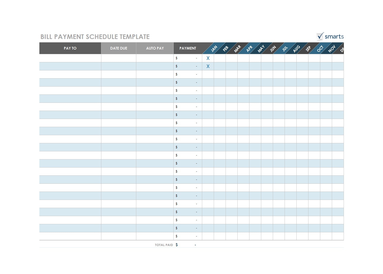 32 Free Bill Pay Checklists &amp;amp; Bill Calendars (Pdf, Word &amp;amp; Excel) - Free Printable Bill Payment Schedule