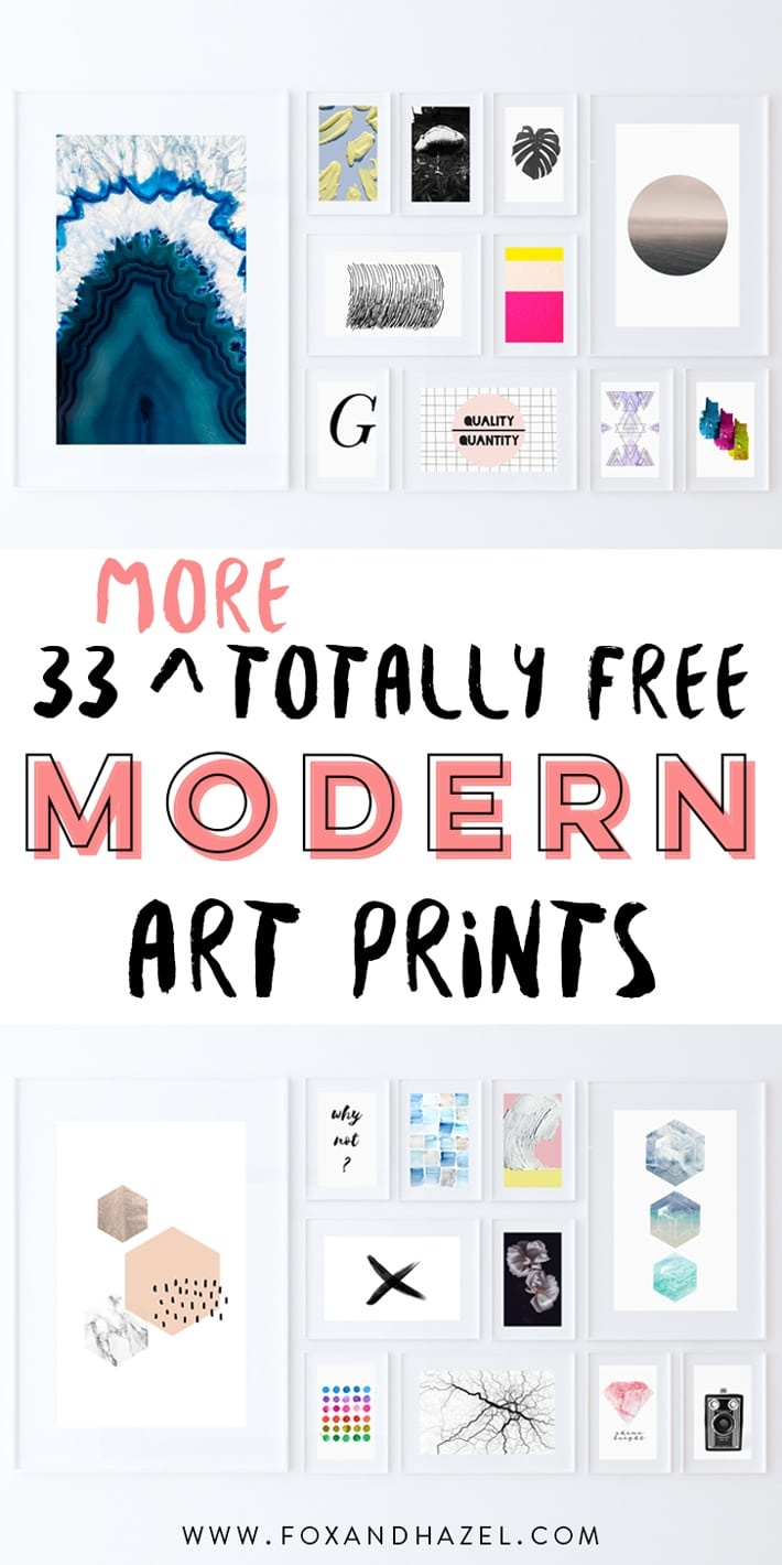 33 More Totally Free Modern Art Printables For Your Walls - Fox + Hazel - Free Printable Wall Art Prints