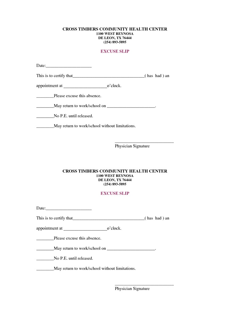 36 Free Fill-In-Blank Doctors Note Templates (For Work &amp;amp; School) - Free Printable Doctors Excuse