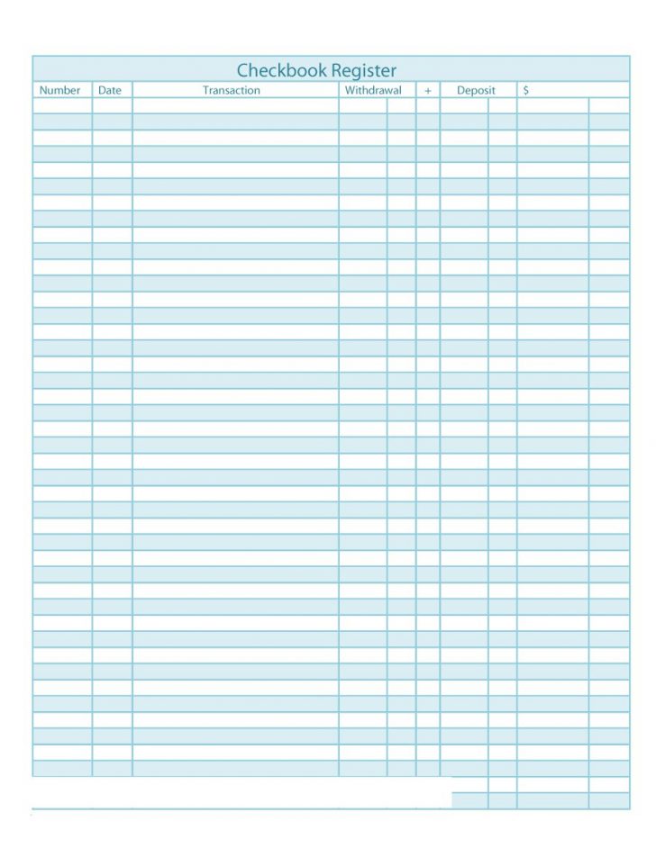 Free Printable Check Register With Running Balance