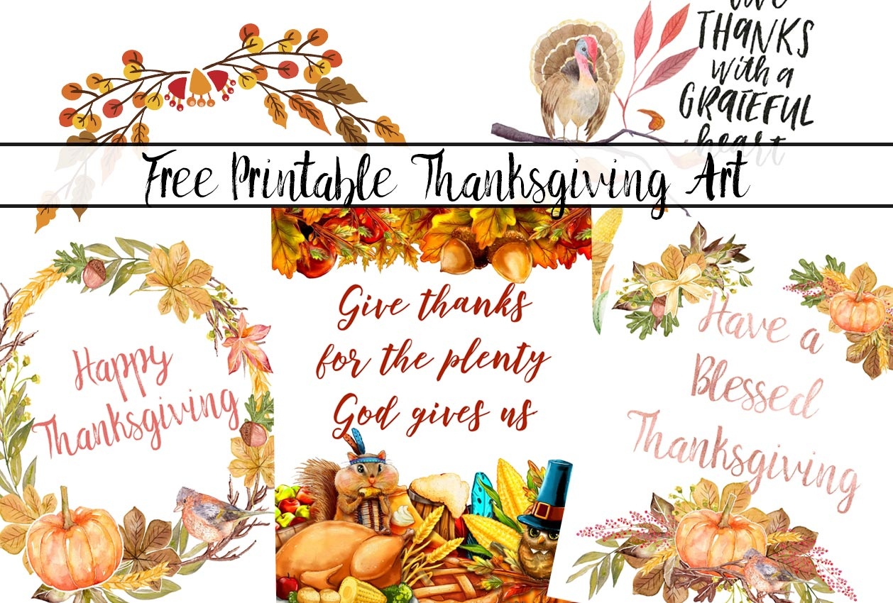 4 Gorgeous Free Printable Thanksgiving Wall Art Designs - Free Printable Thanksgiving Images
