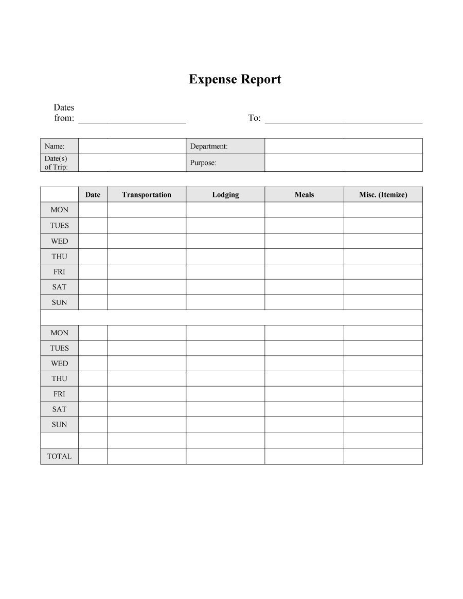 40+ Expense Report Templates To Help You Save Money ᐅ Template Lab - Free Printable Finance Sheets
