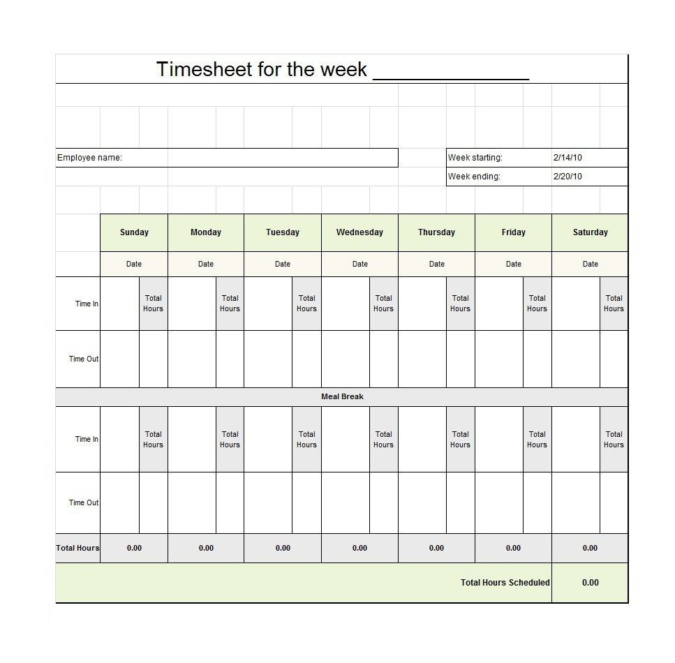 Time Card Templates Free Printable - Free Printable