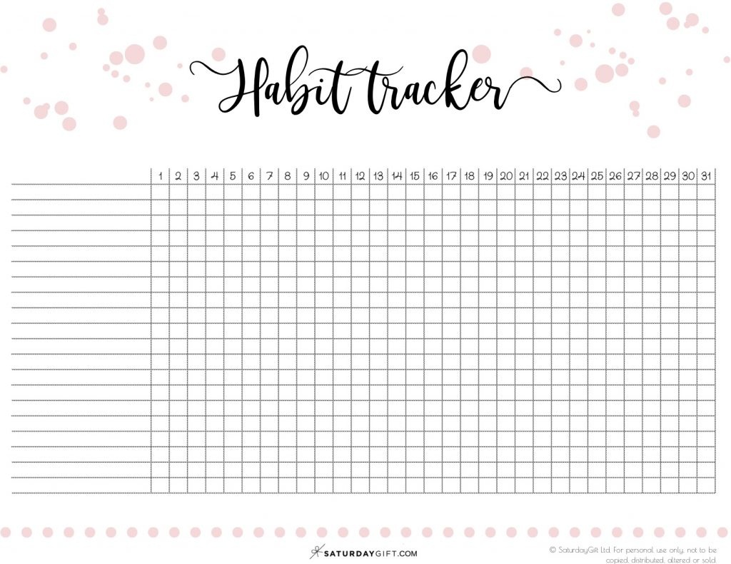 40+ Ideas To Track In Your Daily Habit Tracker {+Free Printable} - Habit Tracker Free Printable