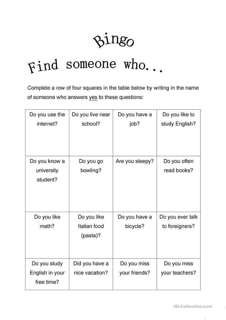 417 Free Esl Bingo Worksheets - Free Printable Parts Of Speech Bingo ...