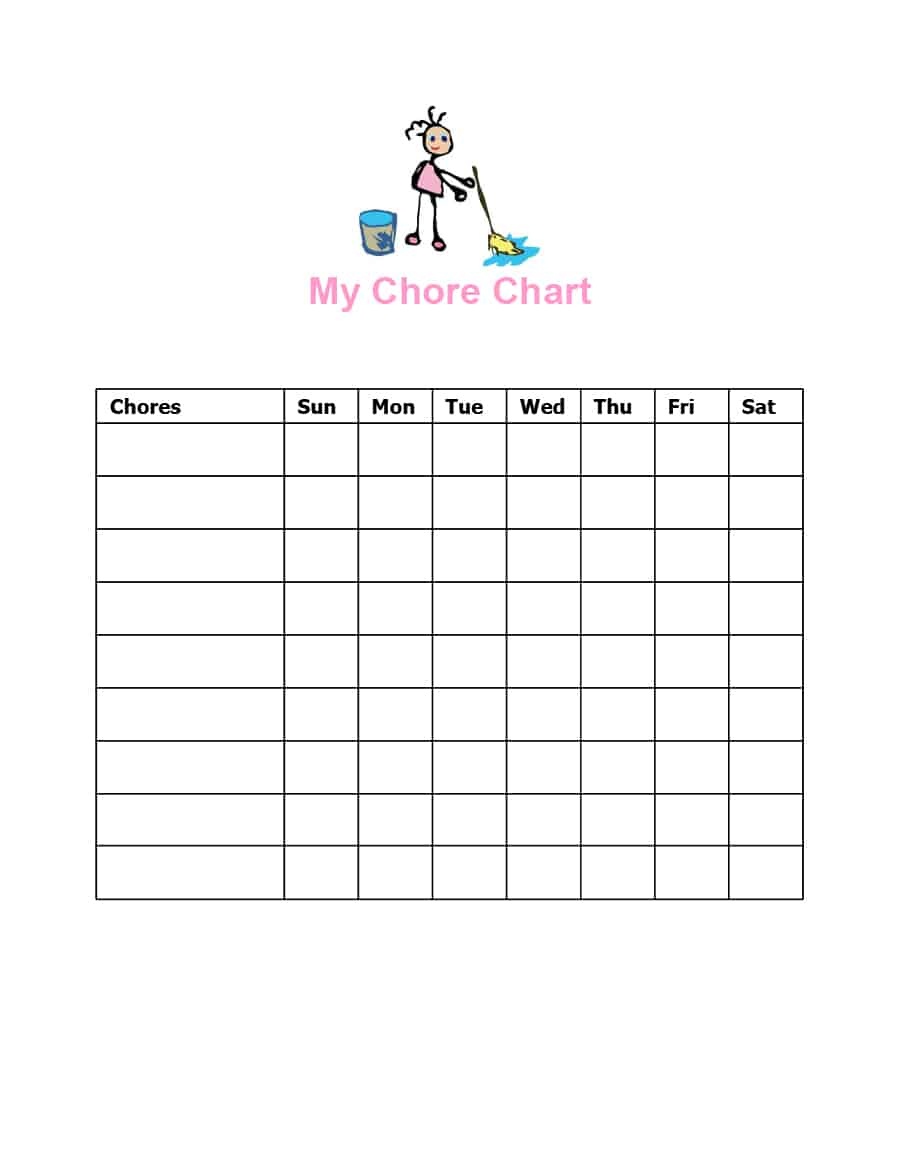 43 Free Chore Chart Templates For Kids ᐅ Template Lab - Free Editable Printable Chore Charts