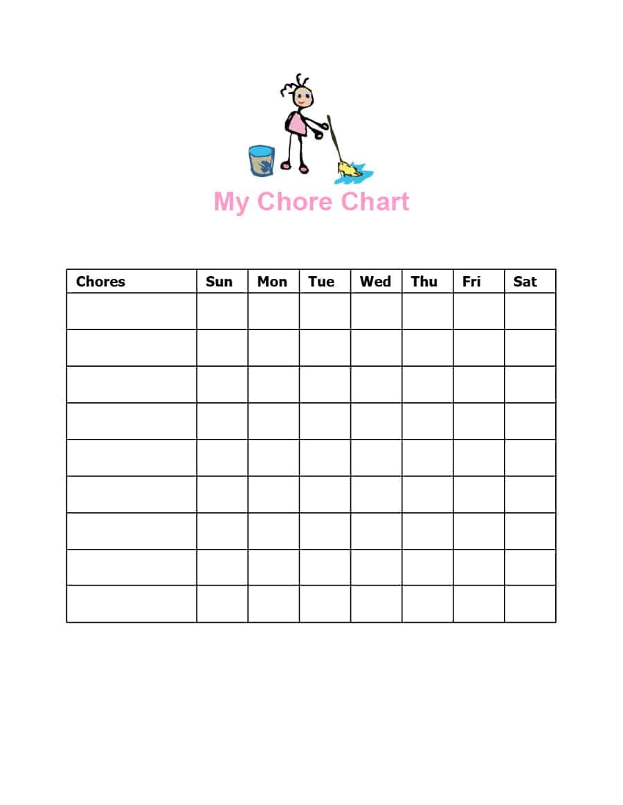 43 Free Chore Chart Templates For Kids ᐅ Template Lab - Free Printable Chore List