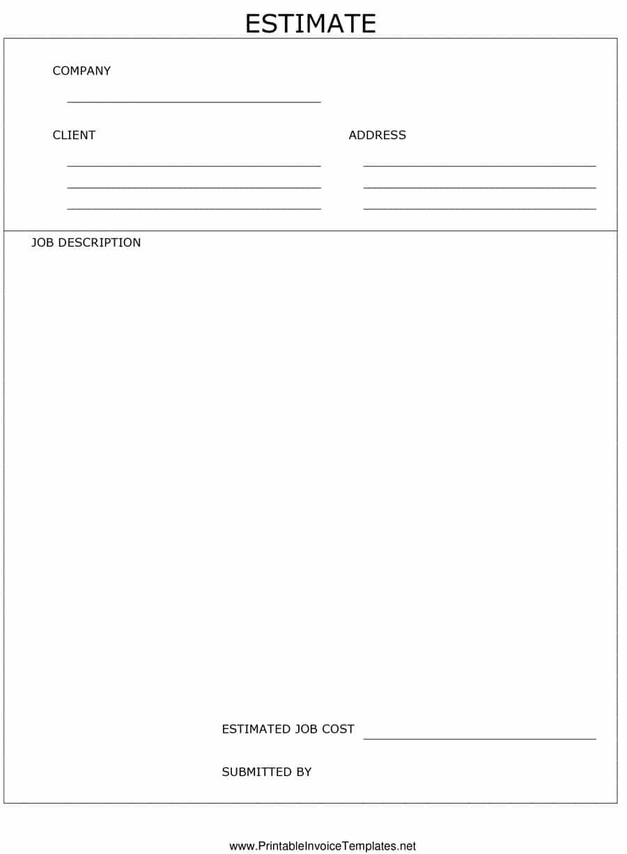 44 Free Estimate Template Forms [Construction, Repair, Cleaning] - Free Printable Job Quote Forms