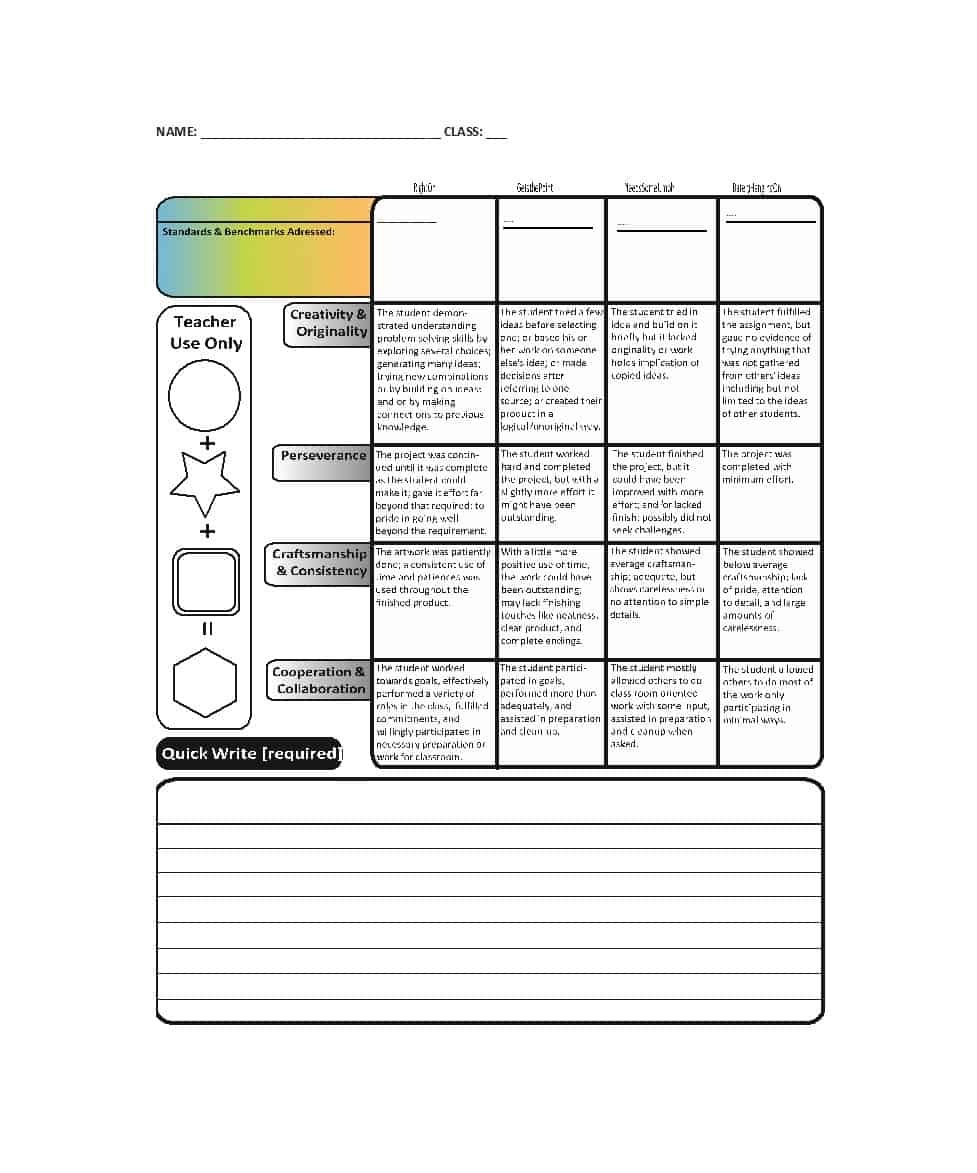 46 Editable Rubric Templates (Word Format) ᐅ Template Lab - Free Printable Blank Rubrics