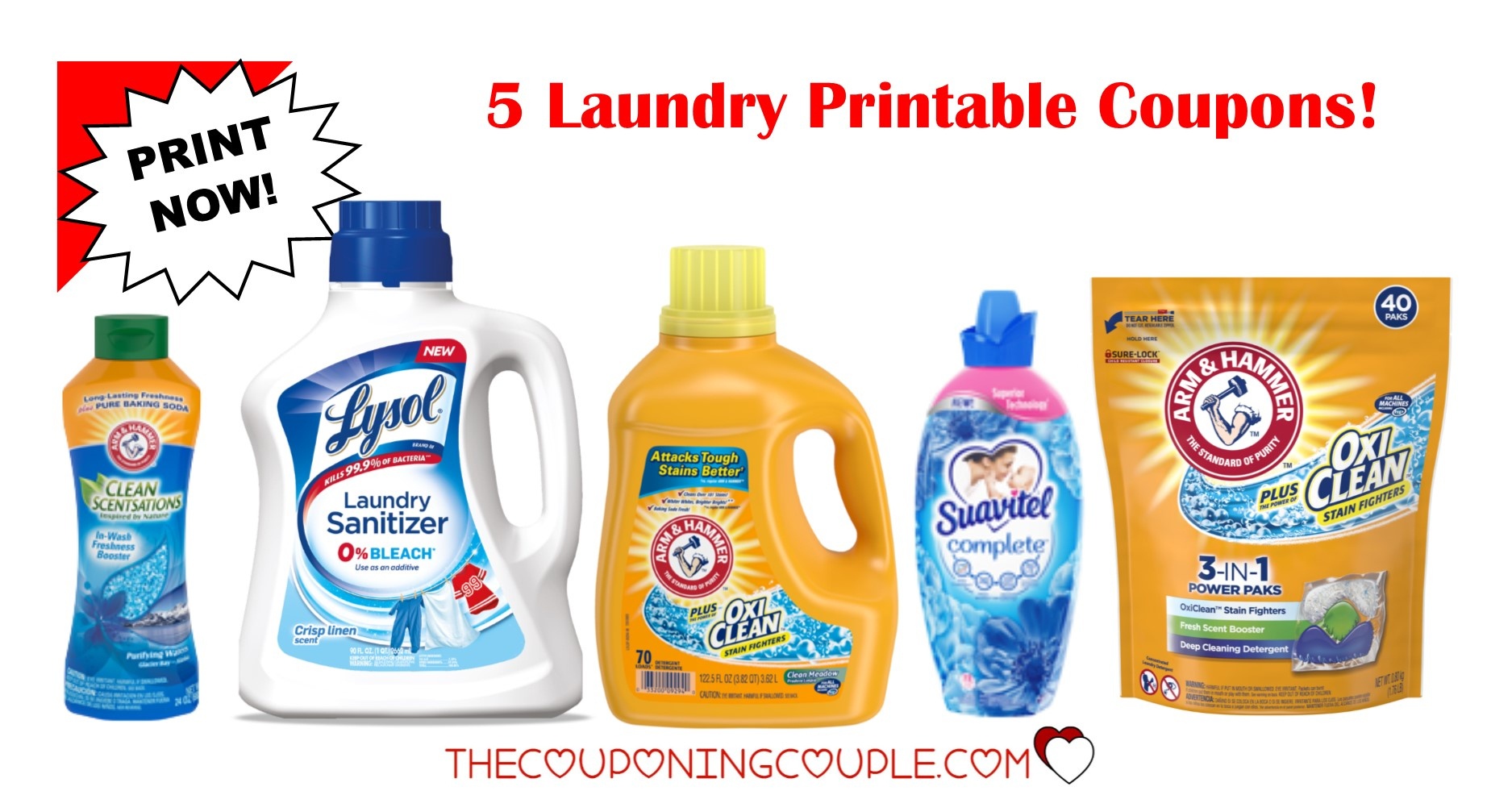 5 Laundry Detergent Printable Coupons ~ $5 50 In Savings Free All