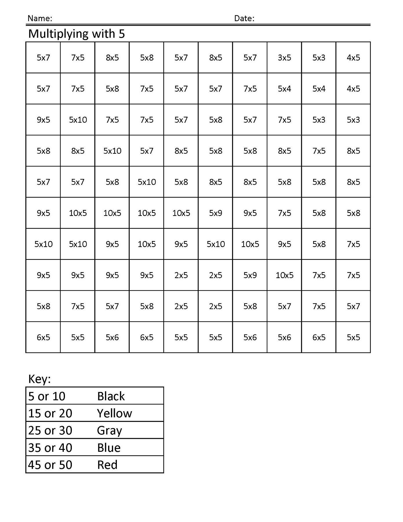 5 Times Table Worksheet Ks1 | Kiddo Shelter | Printable Educational - Free Printable Maths Worksheets Ks1