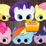 6 My Little Pony Printable Masks Birthday Party Custom Diy | Etsy   Free My Little Pony Printable Masks