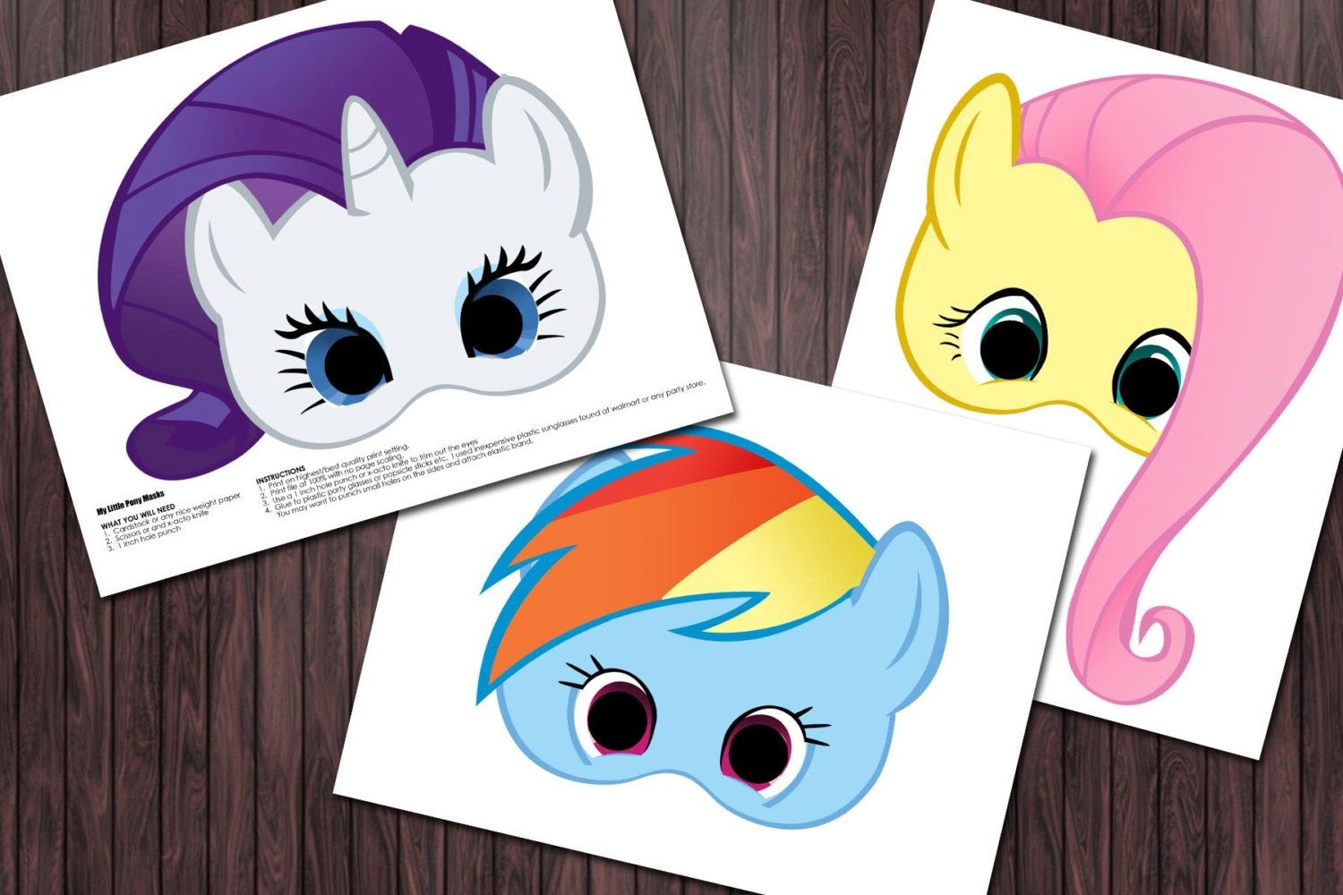 6 My Little Pony Printable Masks Birthday Party - Custom Diy - Free My Little Pony Printable Masks