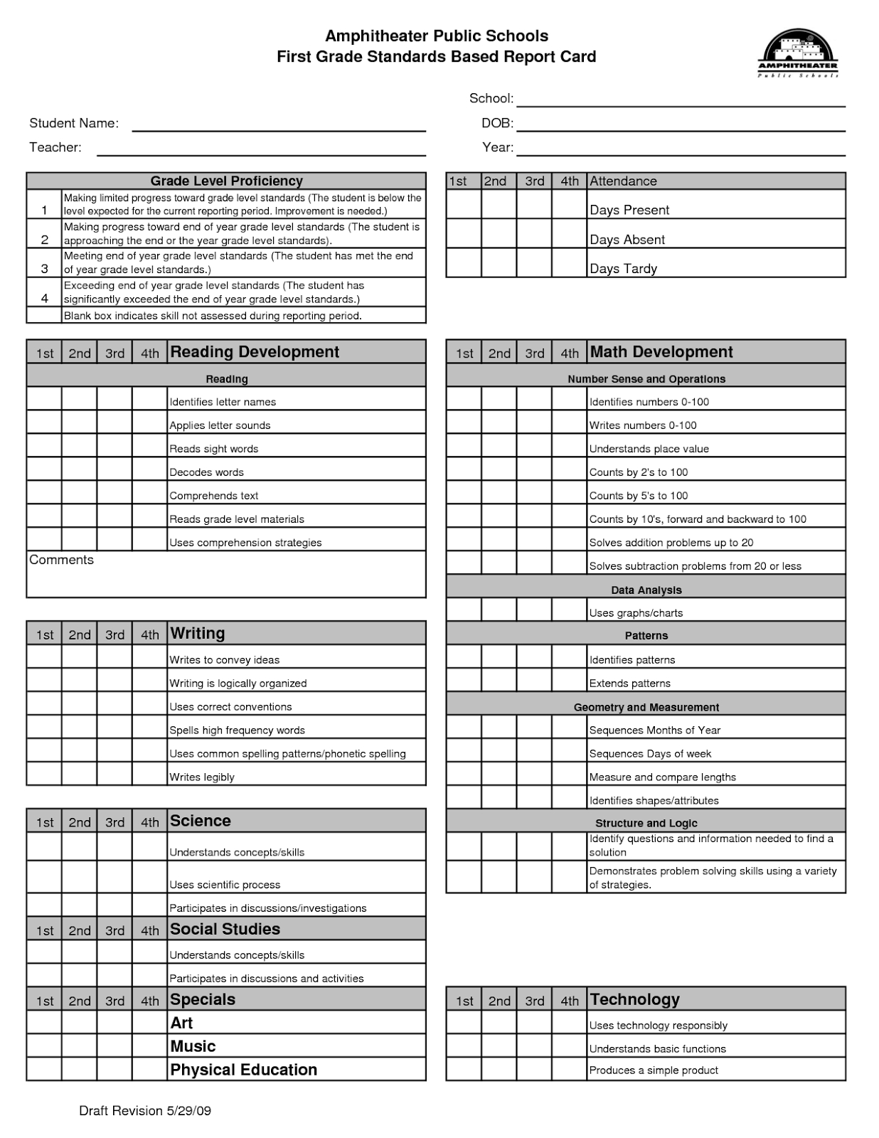 7 Best Kindergarten Report Card Templates Free - D-Templates - Free Printable Kindergarten Report Cards