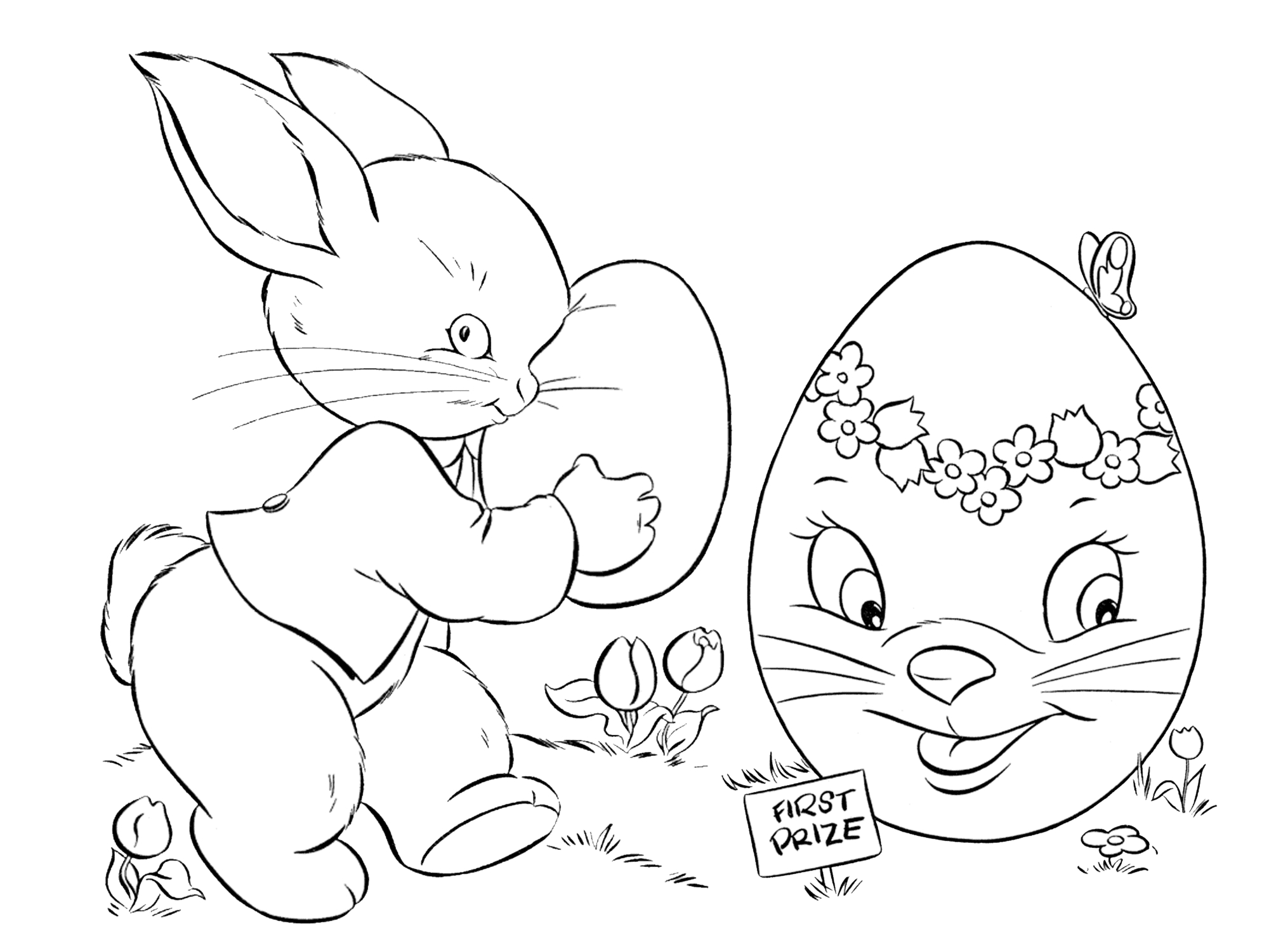 7 Places For Free, Printable Easter Egg Coloring Pages - Free Printable Easter Drawings