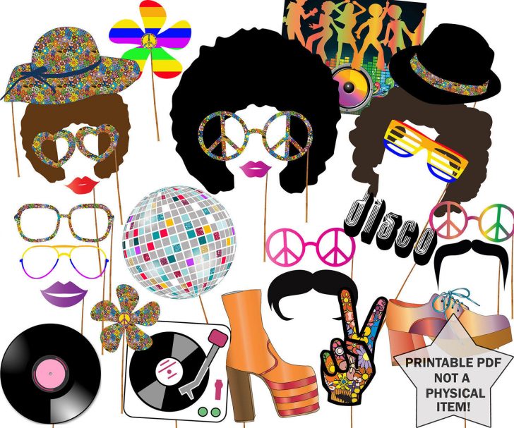 Free Printable 70's Photo Booth Props