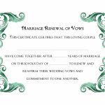A Simple Green Frame Of Free Printable Wedding Vows Renewal   Free Printable Wedding Certificates
