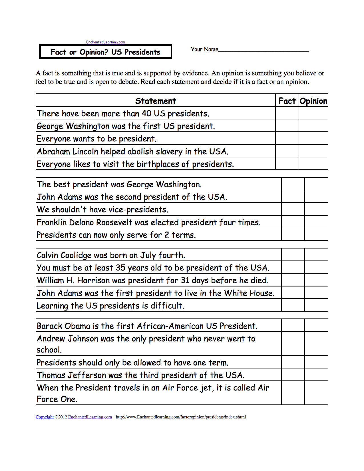 Activities, Worksheets And Crafts For Presidents Day - Enchanted - Free Printable President Worksheets