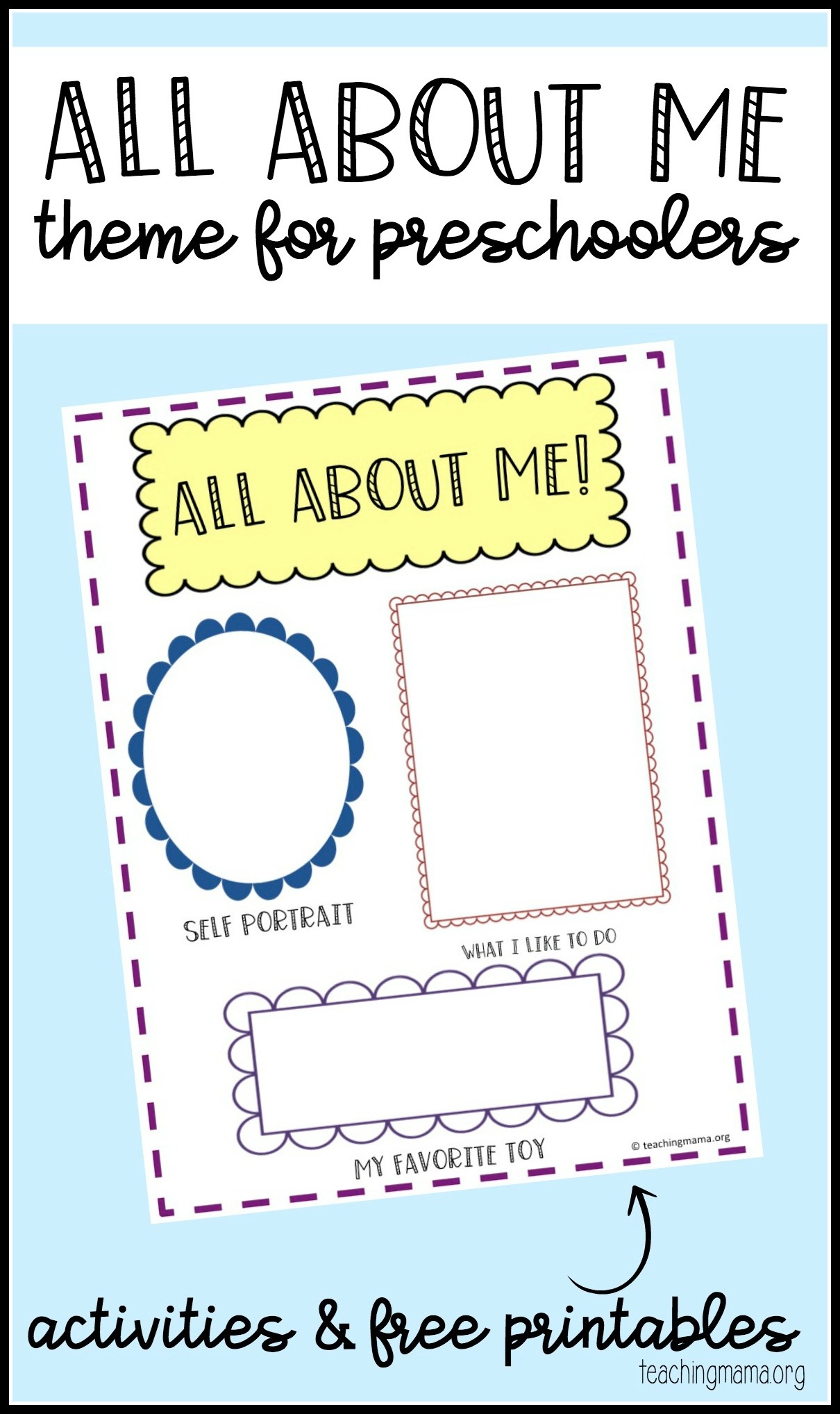 All About Me Preschool Theme Free Printable Early Childhood - Riset