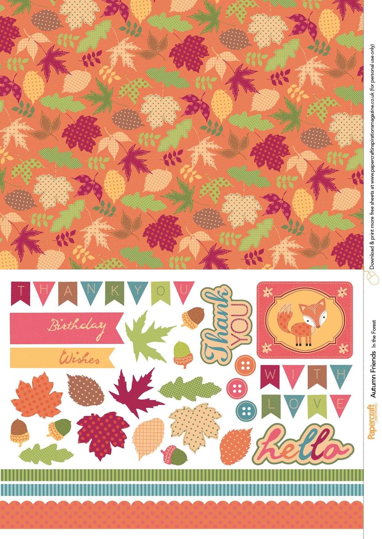 Autumn Friends Free Printables From Papercraft Inspirations Issue - Free Printable Autumn Paper