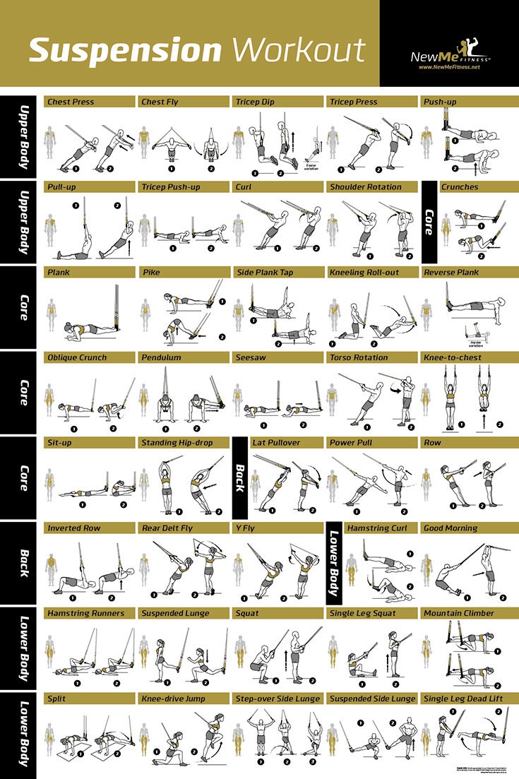Awesome Suspension Exercise Poster For Trx Workouts! I&amp;#039;ve Never Seen - Free Printable Trx Workouts