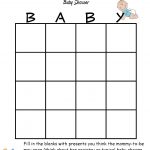 Baby Boy Shower Glamorous Baby Shower Bingo Blank Free | Nursing   Baby Bingo Free Printable Template