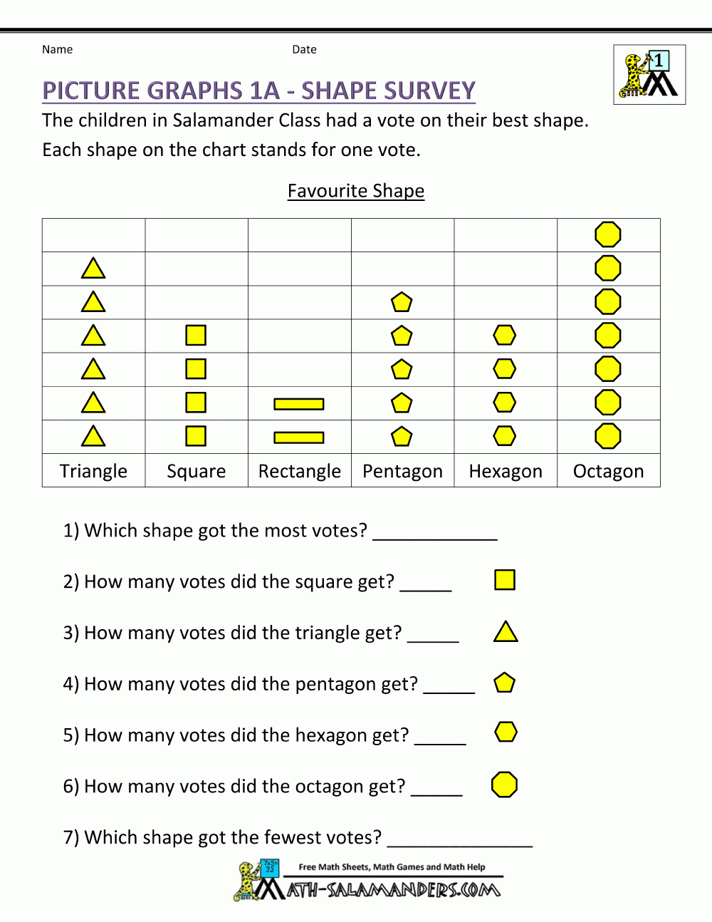 Bar Graphs First Grade - Free Printable Data Sheets