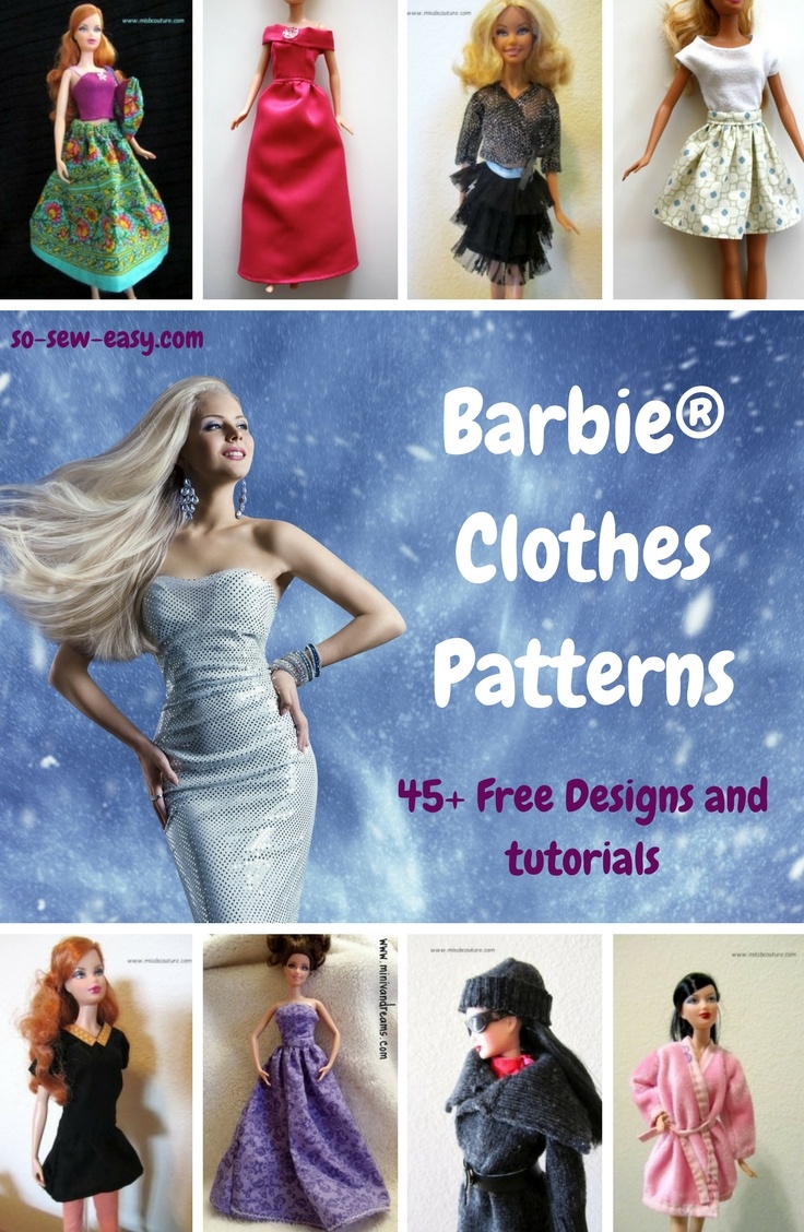 Barbie Clothes Patterns: 45+ Free Designs &amp;amp; Tutorials - So Sew Easy - Easy Barbie Clothes Patterns Free Printable