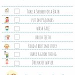 Bed Time Routine Checklist: Free Printable     Free Printable Bedtime Routine Chart